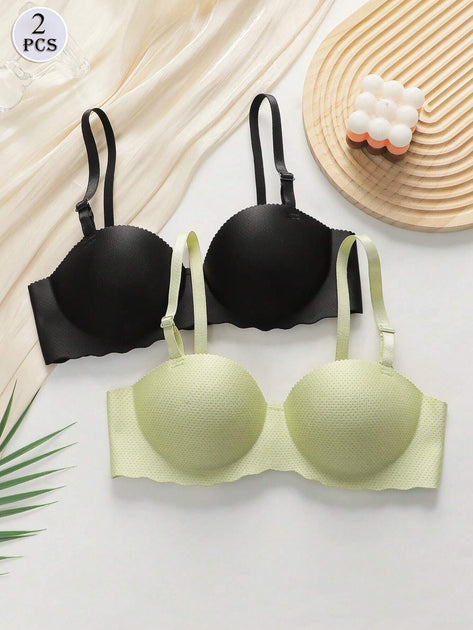 2 pièces de soutiens-gorge sans couture et sans fil ( Push UP )